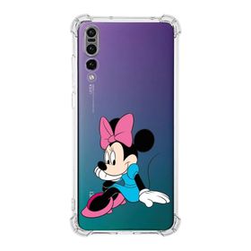 Printify Huawei P20 Pro Uyumlu Köşe Korumalı Antişok Kapak Minnie Mouse Tasarımlı Şeffaf Kılıf