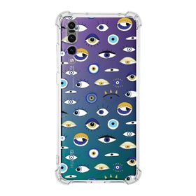 Printify Huawei P20 Pro Uyumlu Nazar Boncuğu 2 Baskılı Şeffaf Köşe Korumalı Antişok Kılıf