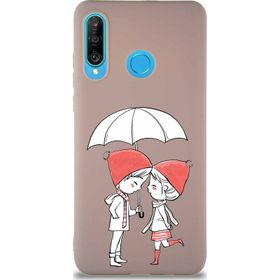 Printify Huawei P30 Lite Soft Premier Kapak Aşk Tasarımlı Silikon Cep Telefonu Kılıfı
