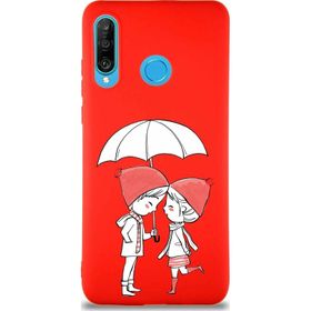 Printify Huawei P30 Lite Soft Premier Kapak Aşk Tasarımlı Silikon Cep Telefonu Kılıfı
