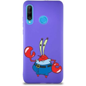 Printify Huawei P30 Lite Soft Premier Kapak Bay Yengeç Tasarımlı Silikon Cep Telefonu Kılıfı