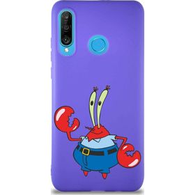 Printify Huawei P30 Lite Soft Premier Kapak Bay Yengeç Tasarımlı Silikon Cep Telefonu Kılıfı