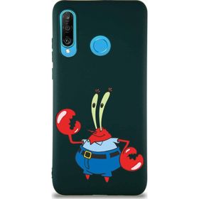 Printify Huawei P30 Lite Soft Premier Kapak Bay Yengeç Tasarımlı Silikon Cep Telefonu Kılıfı