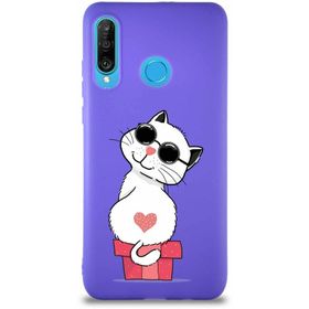 Printify Huawei P30 Lite Soft Premier Kapak Coolcat Tasarımlı Silikon Cep Telefonu Kılıfı