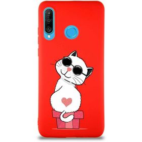 Printify Huawei P30 Lite Soft Premier Kapak Coolcat Tasarımlı Silikon Cep Telefonu Kılıfı