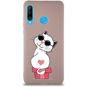 Printify Huawei P30 Lite Soft Premier Kapak Coolcat Tasarımlı Silikon Cep Telefonu Kılıfı