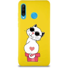 Printify Huawei P30 Lite Soft Premier Kapak Coolcat Tasarımlı Silikon Cep Telefonu Kılıfı