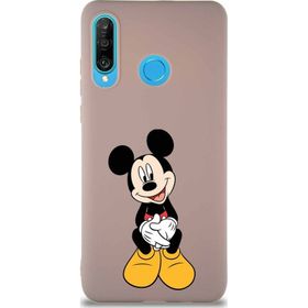 Printify Huawei P30 Lite Soft Premier Kapak Mickey Mouse-A Tasarımlı Silikon Cep Telefonu Kılıfı