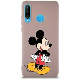 Printify Huawei P30 Lite Soft Premier Kapak Mickey Mouse-D Tasarımlı Silikon Cep Telefonu Kılıfı