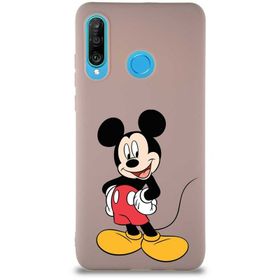 Printify Huawei P30 Lite Soft Premier Kapak Mickey Mouse-E Tasarımlı Silikon Cep Telefonu Kılıfı