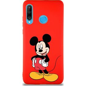 Printify Huawei P30 Lite Soft Premier Kapak Mickey Mouse-E Tasarımlı Silikon Cep Telefonu Kılıfı