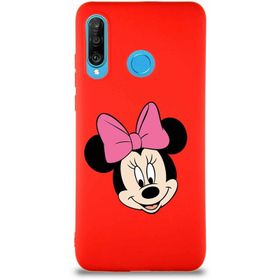 Printify Huawei P30 Lite Soft Premier Kapak Minnie Mouse-C Tasarımlı Silikon Cep Telefonu Kılıfı