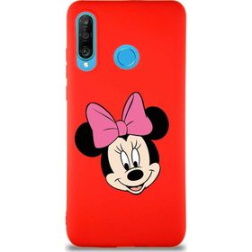 Printify Huawei P30 Lite Soft Premier Kapak Minnie Mouse-C Tasarımlı Silikon Cep Telefonu Kılıfı