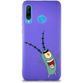 Printify Huawei P30 Lite Soft Premier Kapak Plankton Tasarımlı Silikon Cep Telefonu Kılıfı