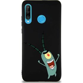 Printify Huawei P30 Lite Soft Premier Kapak Plankton Tasarımlı Silikon Cep Telefonu Kılıfı