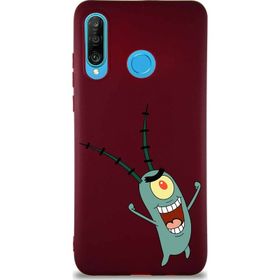 Printify Huawei P30 Lite Soft Premier Kapak Plankton Tasarımlı Silikon Cep Telefonu Kılıfı