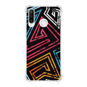 Printify Huawei P30 Lite Uyumlu Köşe Korumalı Antişok Kapak Eskitme Tasarımlı Şeffaf Kılıf