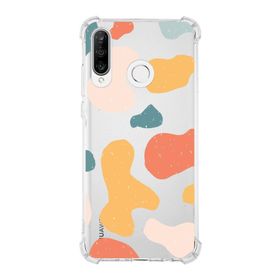 Printify Huawei P30 Lite Uyumlu Köşe Korumalı Antişok Kapak Grunge Tasarımlı Şeffaf Kılıf