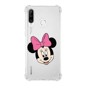 Printify Huawei P30 Lite Uyumlu Köşe Korumalı Antişok Kapak Minnie Mouse Tasarımlı Şeffaf Kılıf