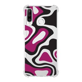 Printify Huawei P30 Lite Uyumlu Köşe Korumalı Antişok Kapak Renkli Desen Tasarımlı Şeffaf Kılıf