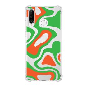 Printify Huawei P30 Lite Uyumlu Köşe Korumalı Antişok Kapak Renkli Desen Tasarımlı Şeffaf Kılıf