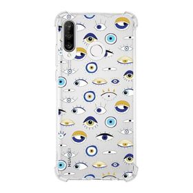 Printify Huawei P30 Lite Uyumlu Nazar Boncuğu 2 Baskılı Şeffaf Köşe Korumalı Antişok Kılıf