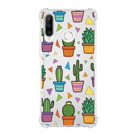 Printify Huawei P30 Lite Uyumlu Water Color 4 Baskılı Şeffaf Köşe Korumalı Antişok Kılıf