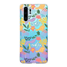 Printify Huawei P30 Pro İle Uyumlu 1 mm Kapak Memphis Desen Tasarımlı Şeffaf Silikon Cep Telefonu Kılıfı