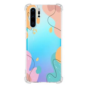Printify Huawei P30 Pro Uyumlu Köşe Korumalı Antişok Kapak Karışık Renkler Tasarımlı Şeffaf Kılıf