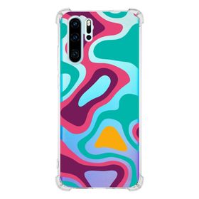 Printify Huawei P30 Pro Uyumlu Köşe Korumalı Antişok Kapak Renkli Desen Tasarımlı Şeffaf Kılıf