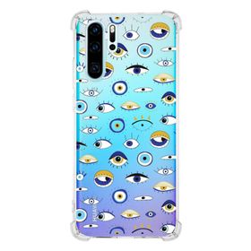 Printify Huawei P30 Pro Uyumlu Nazar Boncuğu 2 Baskılı Şeffaf Köşe Korumalı Antişok Kılıf