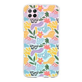 Printify Huawei P40 Lite İle Uyumlu 1 mm Kapak Memphis Desen Tasarımlı Şeffaf Silikon Cep Telefonu Kılıfı