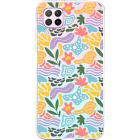 Printify Huawei P40 Lite İle Uyumlu 1 mm Kapak Memphis Desen Tasarımlı Şeffaf Silikon Cep Telefonu Kılıfı