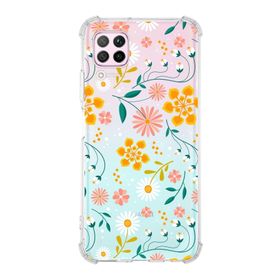Printify Huawei P40 Lite Uyumlu Köşe Korumalı Antişok Kapak Çiçek Tasarımlı Şeffaf Kılıf