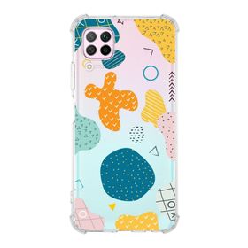 Printify Huawei P40 Lite Uyumlu Köşe Korumalı Antişok Kapak Geometrik Şekiller Tasarımlı Şeffaf Kılıf