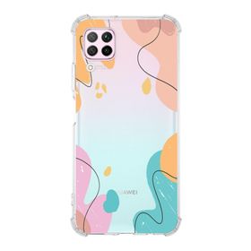 Printify Huawei P40 Lite Uyumlu Köşe Korumalı Antişok Kapak Karışık Renkler Tasarımlı Şeffaf Kılıf