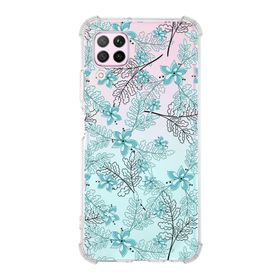 Printify Huawei P40 Lite Uyumlu Köşe Korumalı Antişok Kapak Su Yeşili Tasarımlı Şeffaf Kılıf