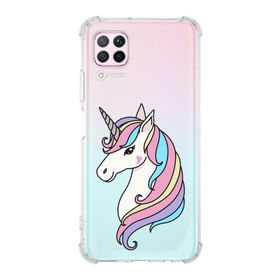Printify Huawei P40 Lite Uyumlu Köşe Korumalı Antişok Kapak Unicorn Tasarımlı Şeffaf Kılıf