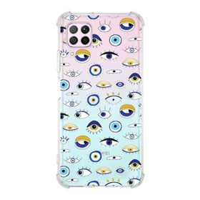 Printify Huawei P40 Lite Uyumlu Nazar Boncuğu 2 Baskılı Şeffaf Köşe Korumalı Antişok Kılıf