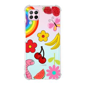 Printify Huawei P40 Lite Uyumlu Water Color 5 Baskılı Şeffaf Köşe Korumalı Antişok Kılıf