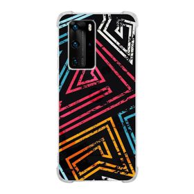 Printify Huawei P40 Pro Uyumlu Köşe Korumalı Antişok Kapak Eskitme Tasarımlı Şeffaf Kılıf