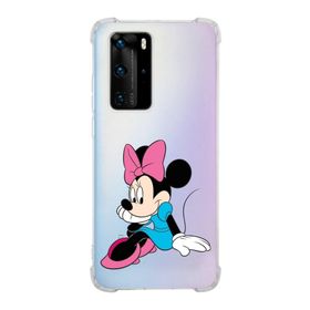 Printify Huawei P40 Pro Uyumlu Köşe Korumalı Antişok Kapak Minnie Mouse Tasarımlı Şeffaf Kılıf