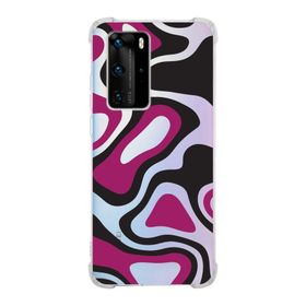 Printify Huawei P40 Pro Uyumlu Köşe Korumalı Antişok Kapak Renkli Desen Tasarımlı Şeffaf Kılıf