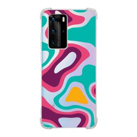 Printify Huawei P40 Pro Uyumlu Köşe Korumalı Antişok Kapak Renkli Desen Tasarımlı Şeffaf Kılıf