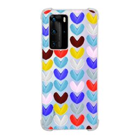 Printify Huawei P40 Pro Uyumlu Water Color 1 Baskılı Şeffaf Köşe Korumalı Antişok Kılıf