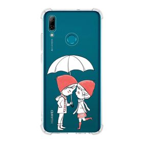 Printify Huawei PSmart 2019 Uyumlu Köşe Korumalı Antişok Kapak Aşk Tasarımlı Şeffaf Kılıf