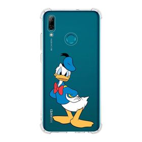 Printify Huawei PSmart 2019 Uyumlu Köşe Korumalı Antişok Kapak Donald Duck Tasarımlı Şeffaf Kılıf