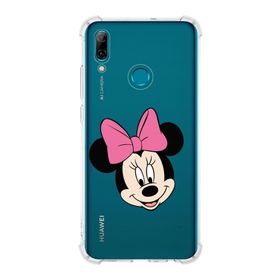 Printify Huawei PSmart 2019 Uyumlu Köşe Korumalı Antişok Kapak Minnie Mouse Tasarımlı Şeffaf Kılıf