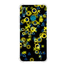 Printify Huawei PSmart 2019 Uyumlu Köşe Korumalı Antişok Kapak Semboller Tasarımlı Şeffaf Kılıf