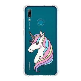 Printify Huawei PSmart 2019 Uyumlu Köşe Korumalı Antişok Kapak Unicorn Tasarımlı Şeffaf Kılıf